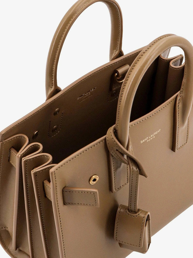 Saint Laurent Sac De Jour En cuir Beige Femme