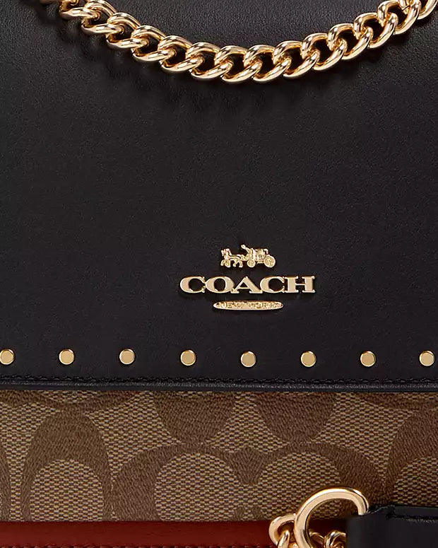 Co@ch Porté Croisé Klare En Toile Signature Avec Oeillets