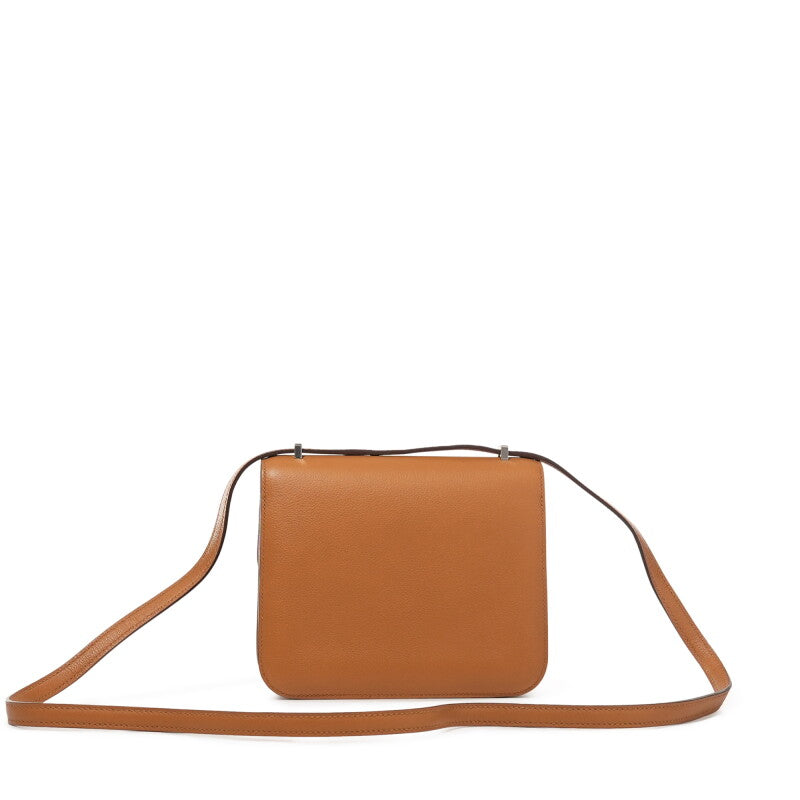 Hermès Mini Constance 18 Evercolor (coloris Caramel), garniture en palladium, 2021