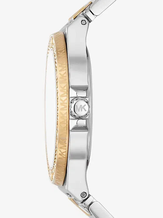 Montre Michael Kors Lennox bicolore avec logo et pavé de cristaux