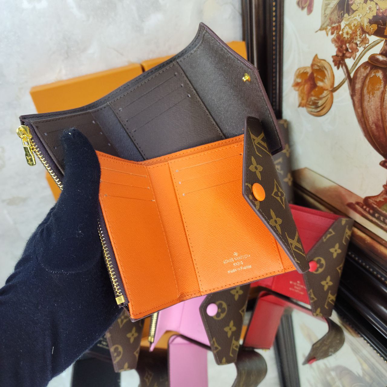 LV Portefeuille Roselle - Marron et orange
