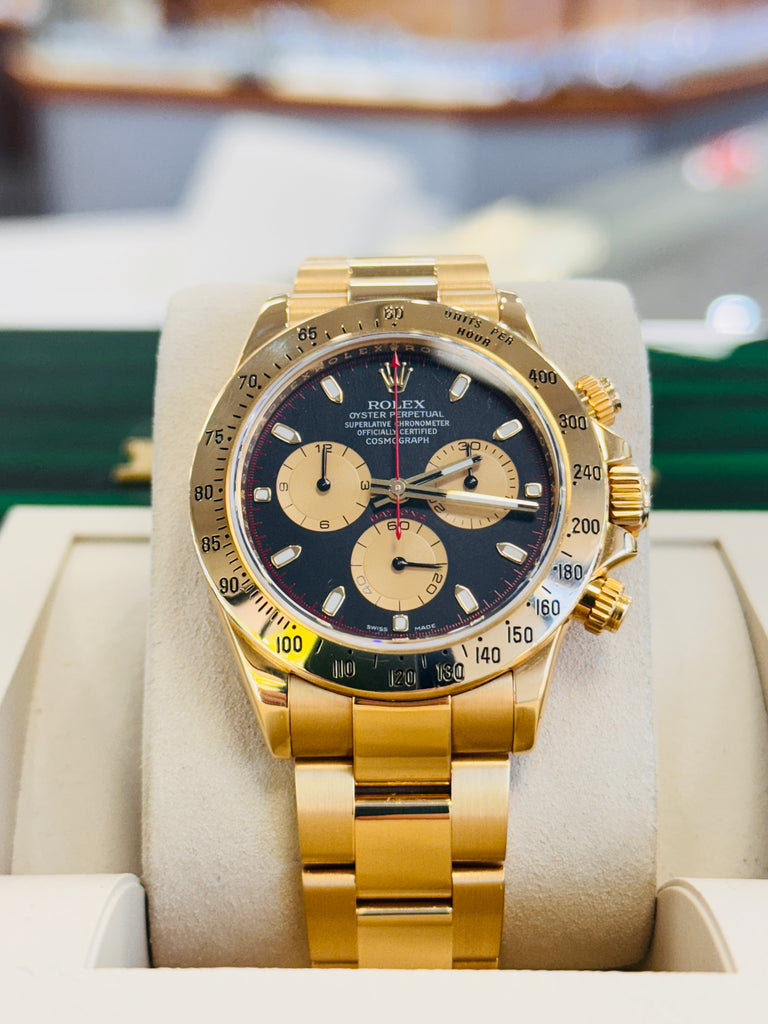 Rolex Cosmograph Daytona « Paul Newman » 40 mm Or jaune Cadran noir