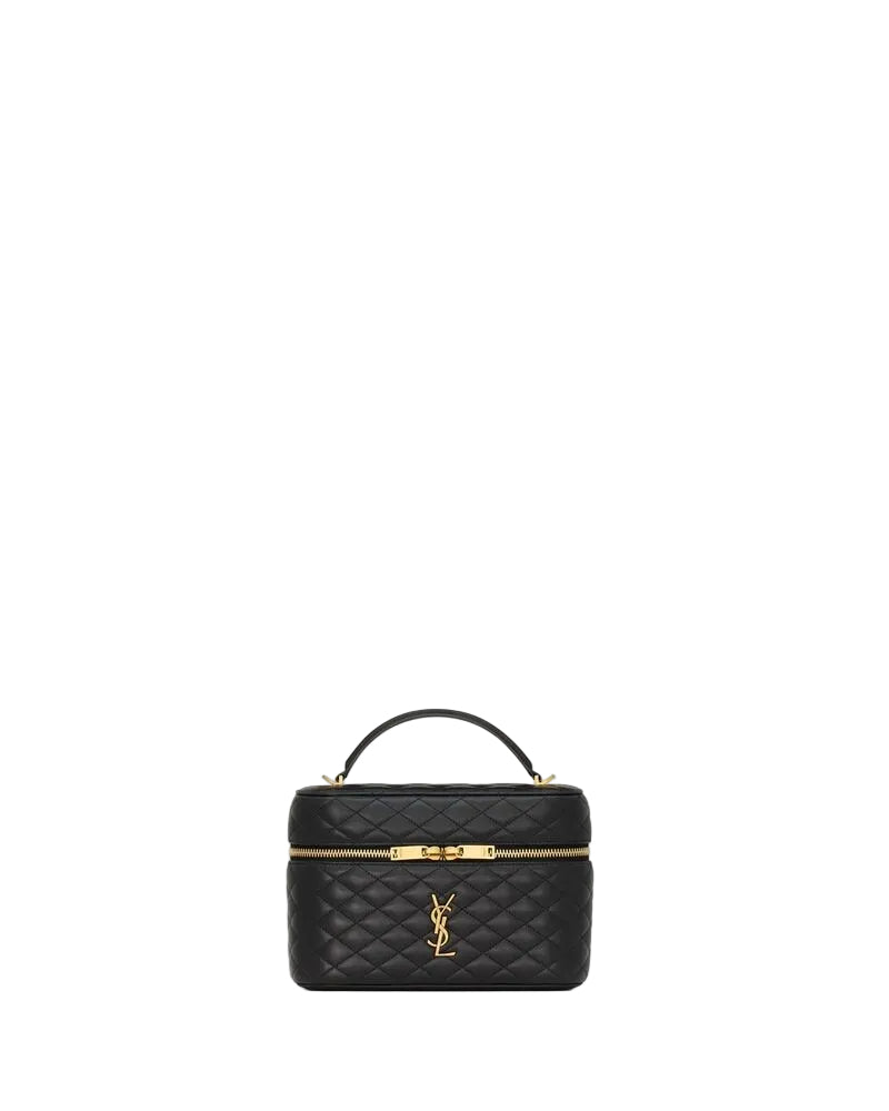 Grand vanity Gaby en cuir d'agneau Noir