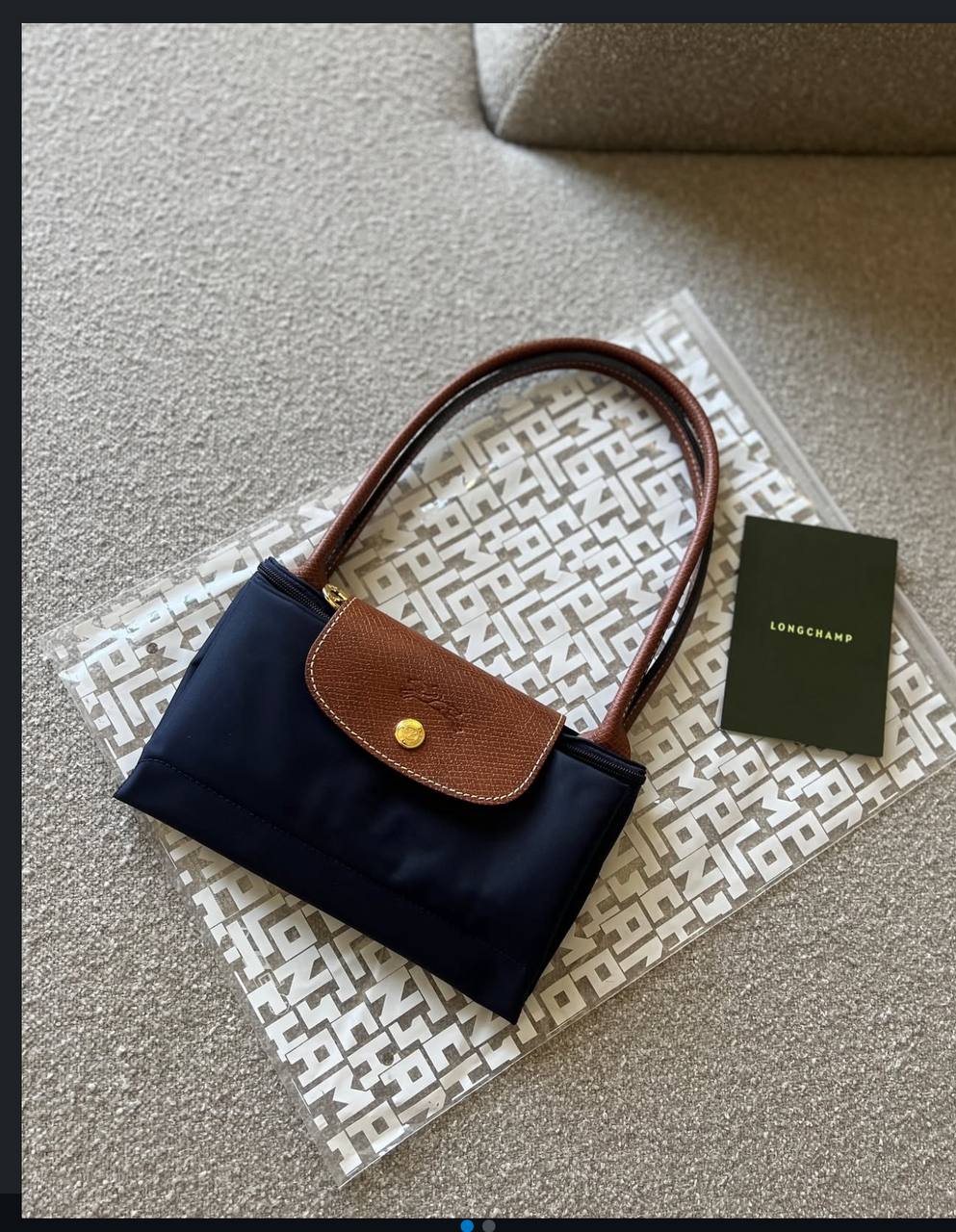 LÔNGCH@MP Le Pliage Cuir M Tote Bag