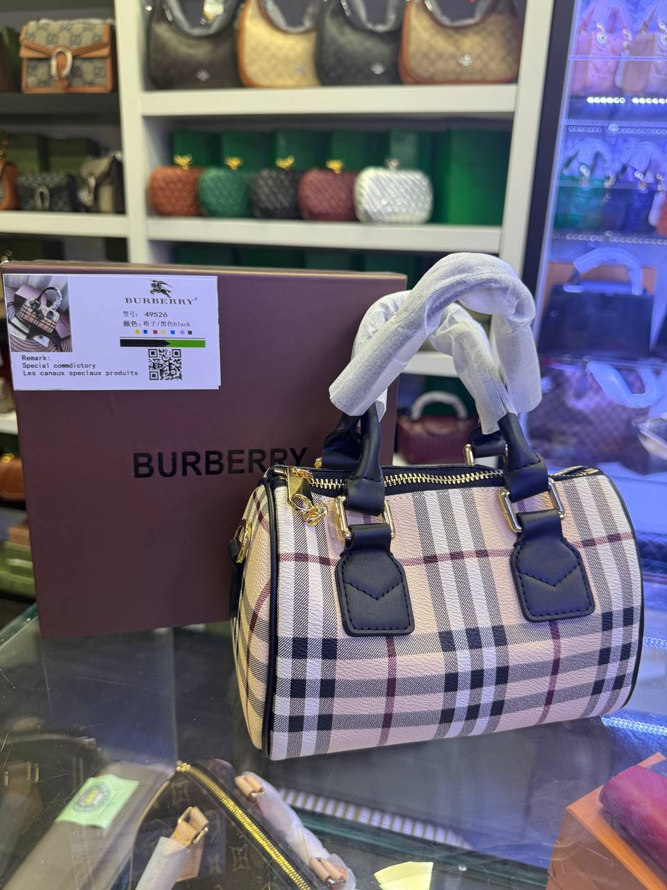 Bûrberrÿ Mini Check Bowling Bag