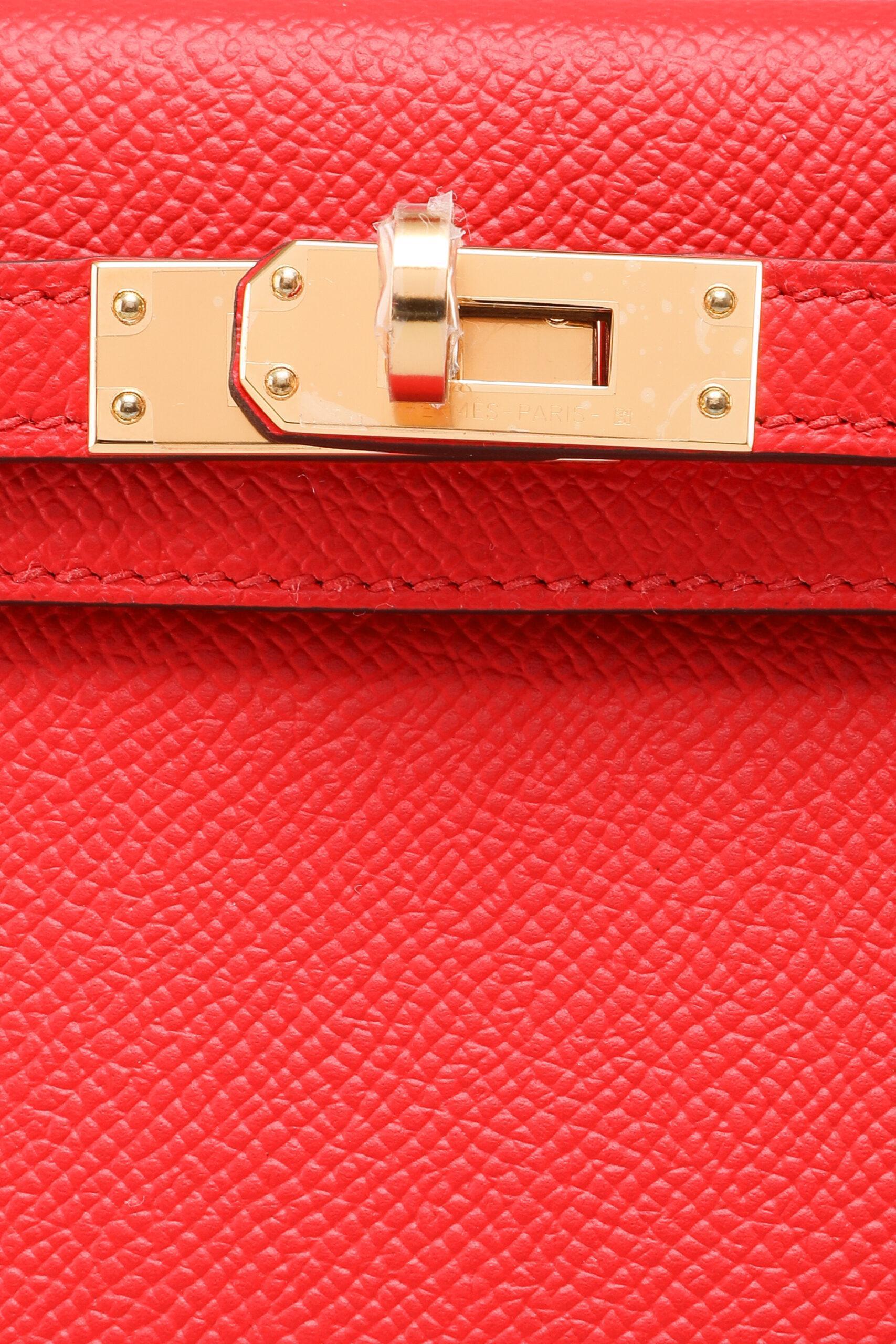 Hermès Mini Kelly 20 II Rouge De Coeur Veau Epsom