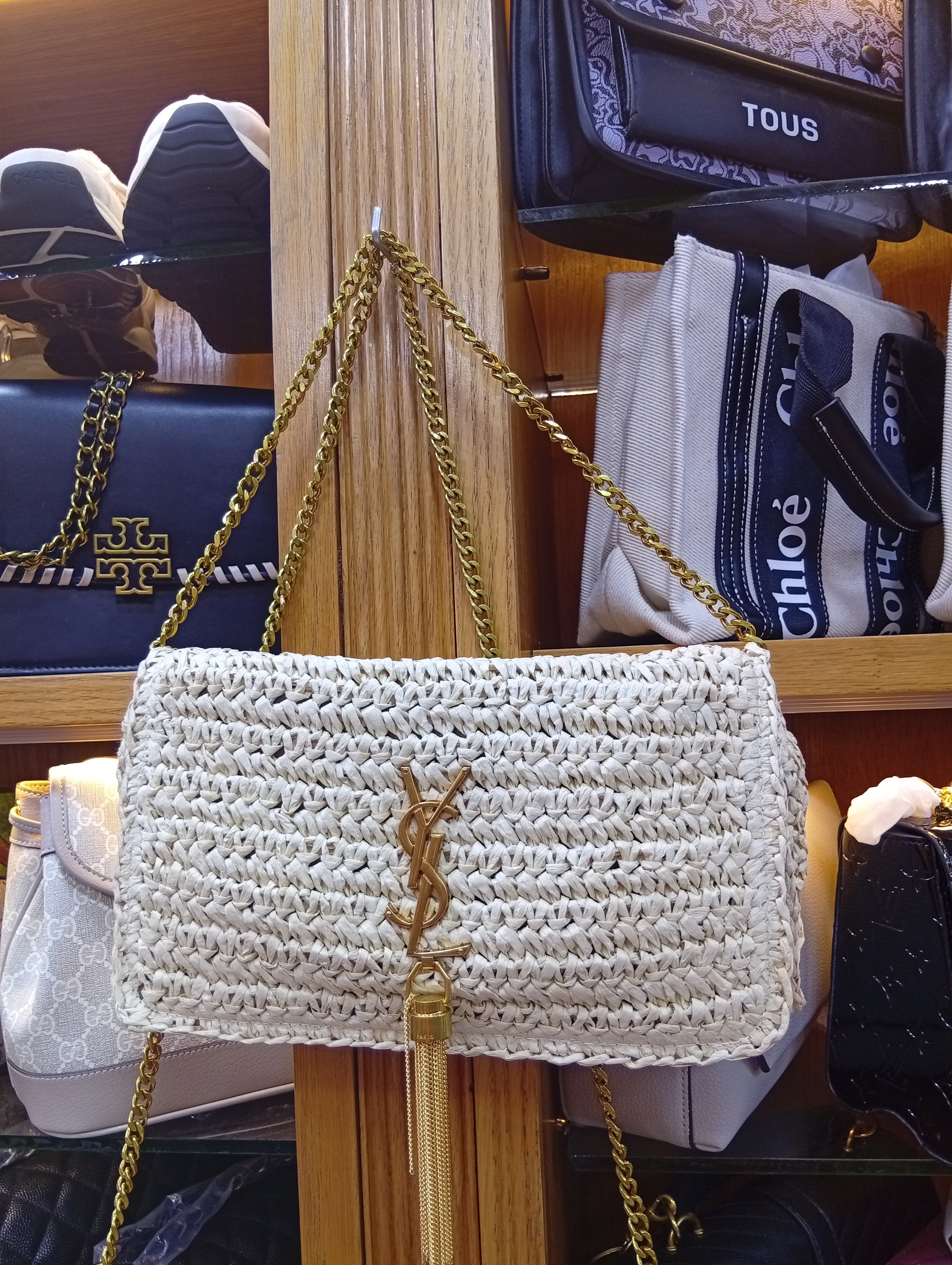 S@INT LAURENT - Kate 99 Raffia Bag W/ Tassel