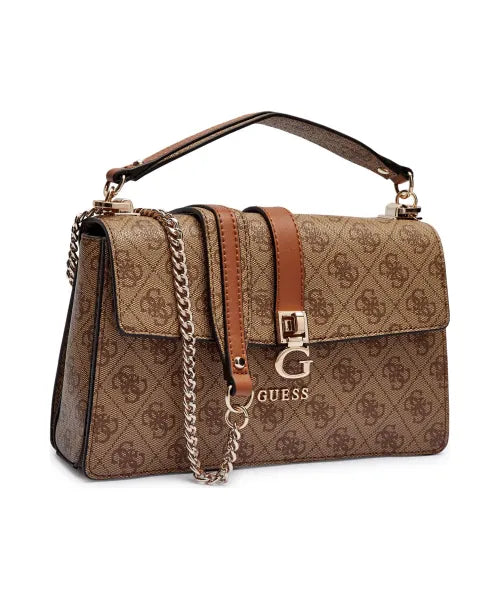 GÛESS Sac bandoulière convertible à rabat Zamira – Logo Latte