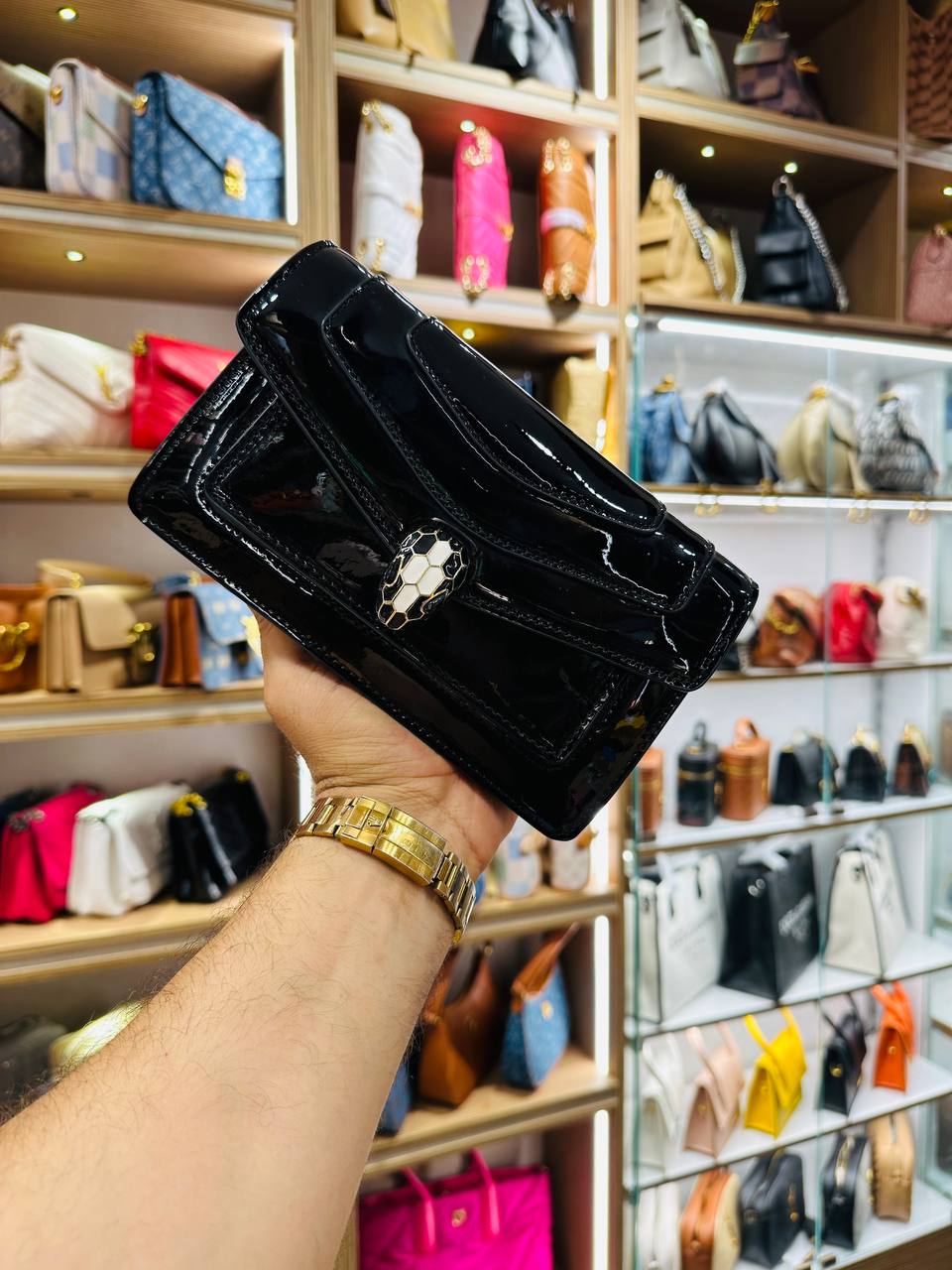 Bvlg@ri Sac bandoulière Serpenti