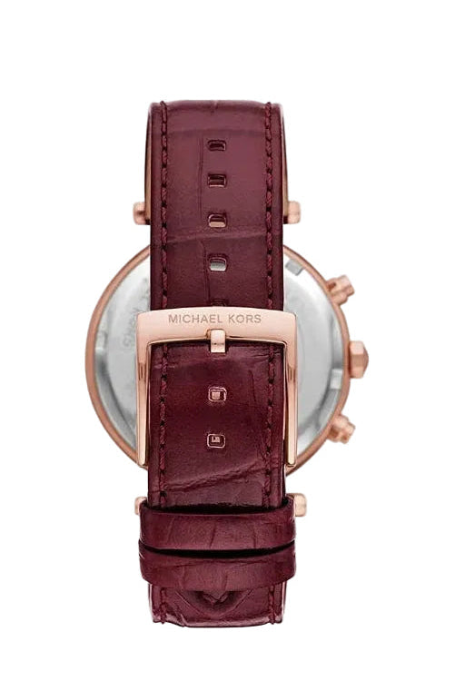 Montre Michael Kors Parker MK6986 bracelet en cuir bordeaux