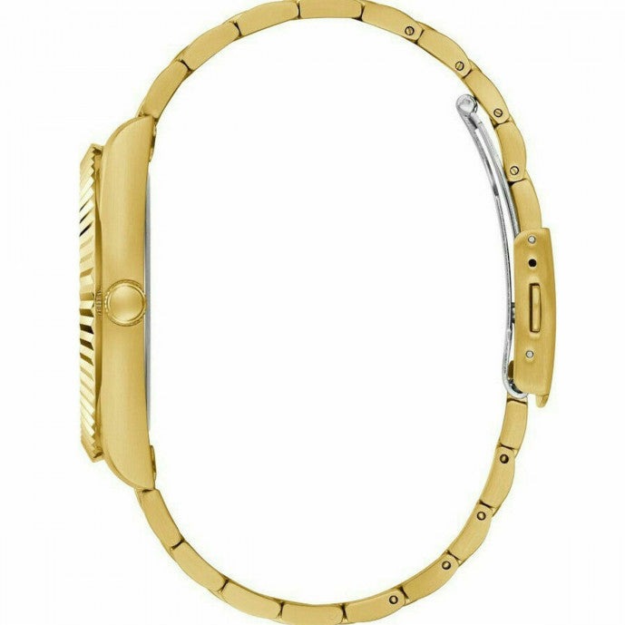 Montre Gûess Luna avec cadran blanc et bracelet en acier doré pour femme - GW0308L2