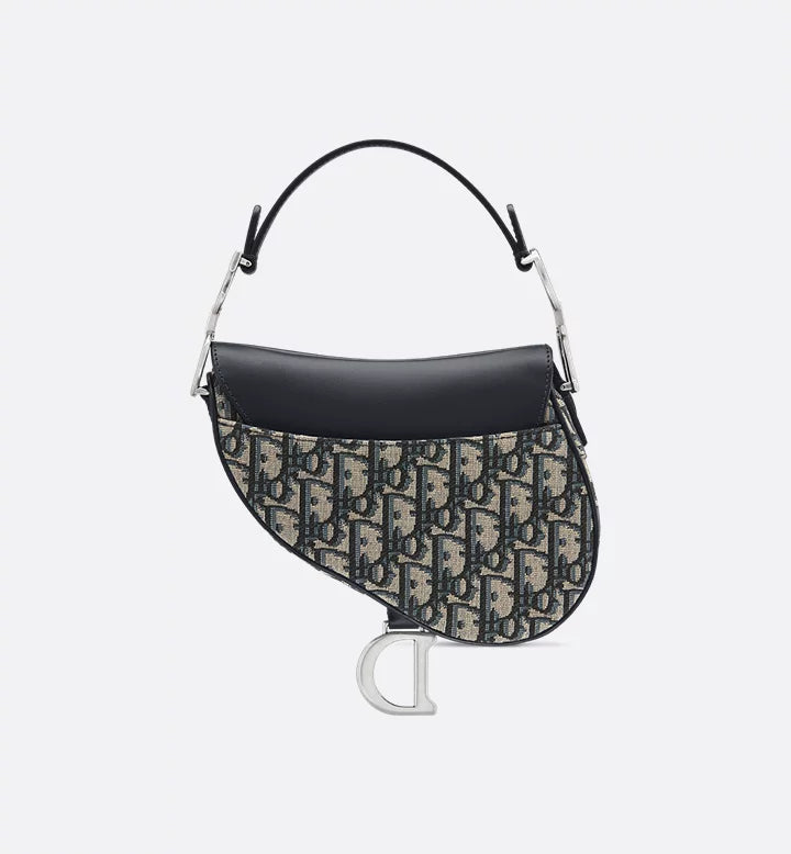 Sac Saddle Mini à bandoulière
Toile jacquard Diôr Oblique et cuir de veau lisse bleus