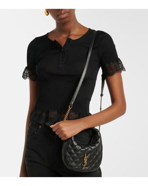 Saint Laurent Sac Icarino Mini En Cuir Matelasse femme de coloris