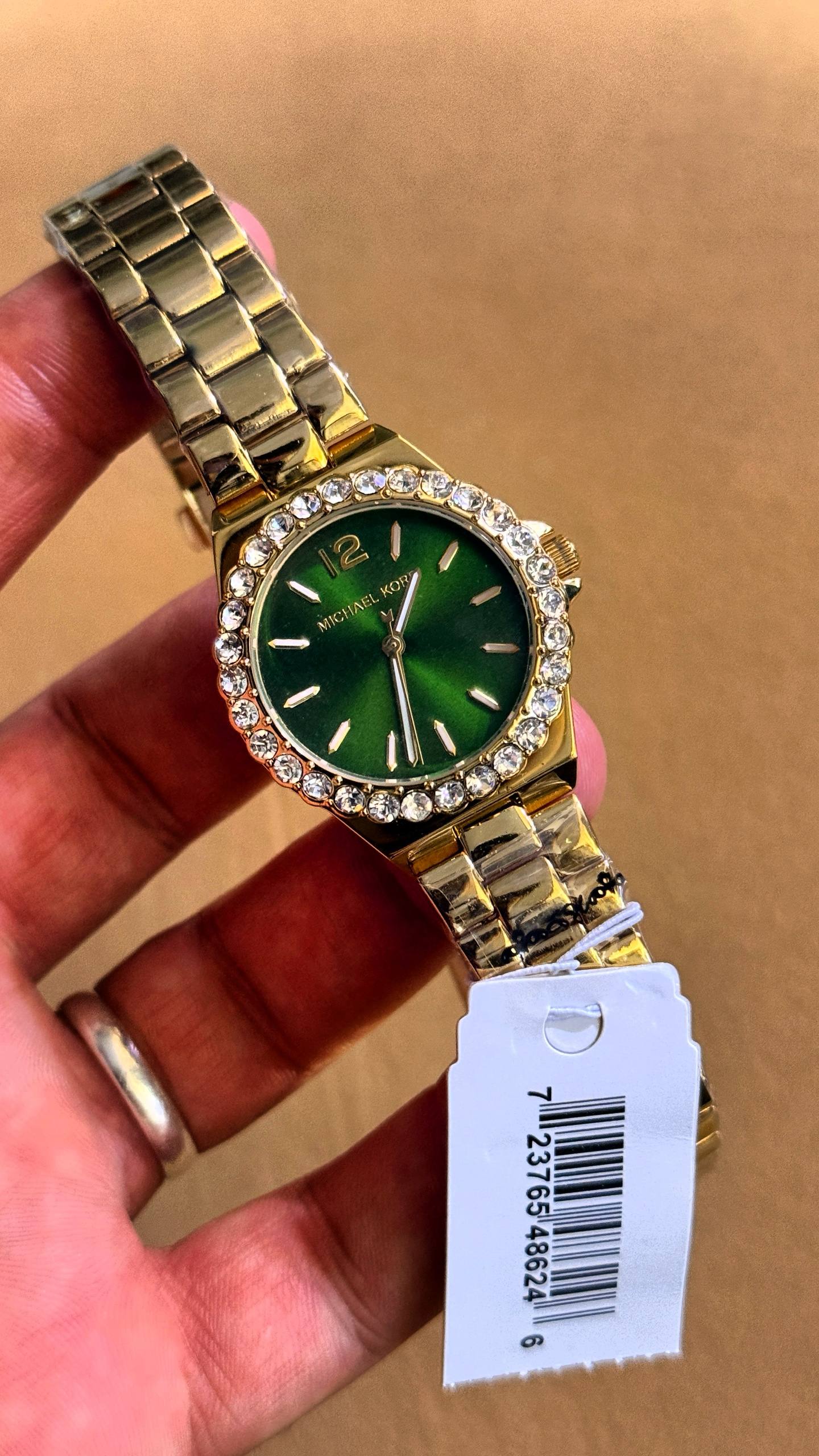 Michael Kors Lennox 30mm Yellow Gold Tone Crystal Ladies Watch