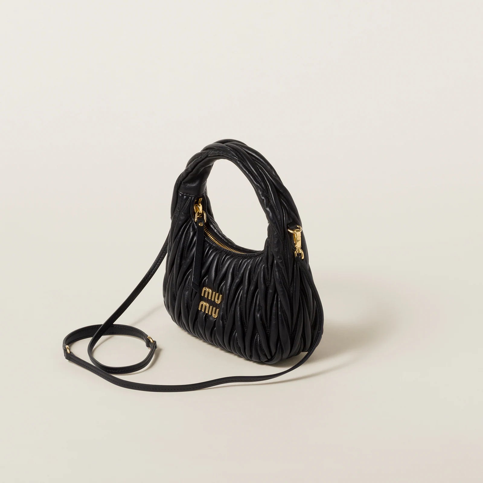 MIÛ MIÜ Sac hobo Wander nappa matelassé