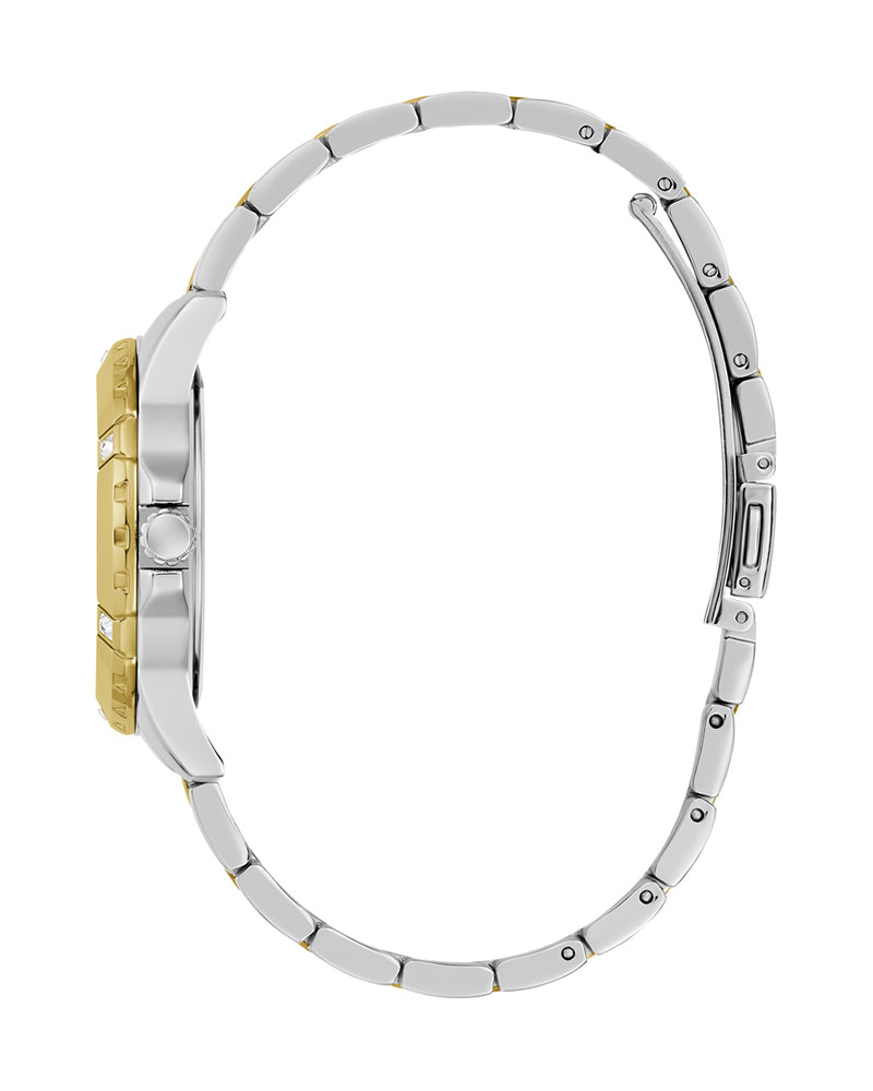 Montre Gûess Mist analogique à cadran vert et bracelet en acier bicolore pour femme - GW0723L1