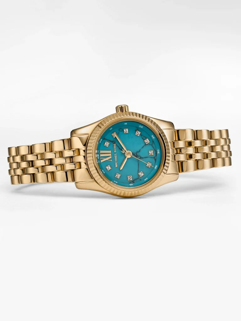 Mich@el Kors pour femme Petite Lexington Pavé Gold-Tone Watch, MK4813