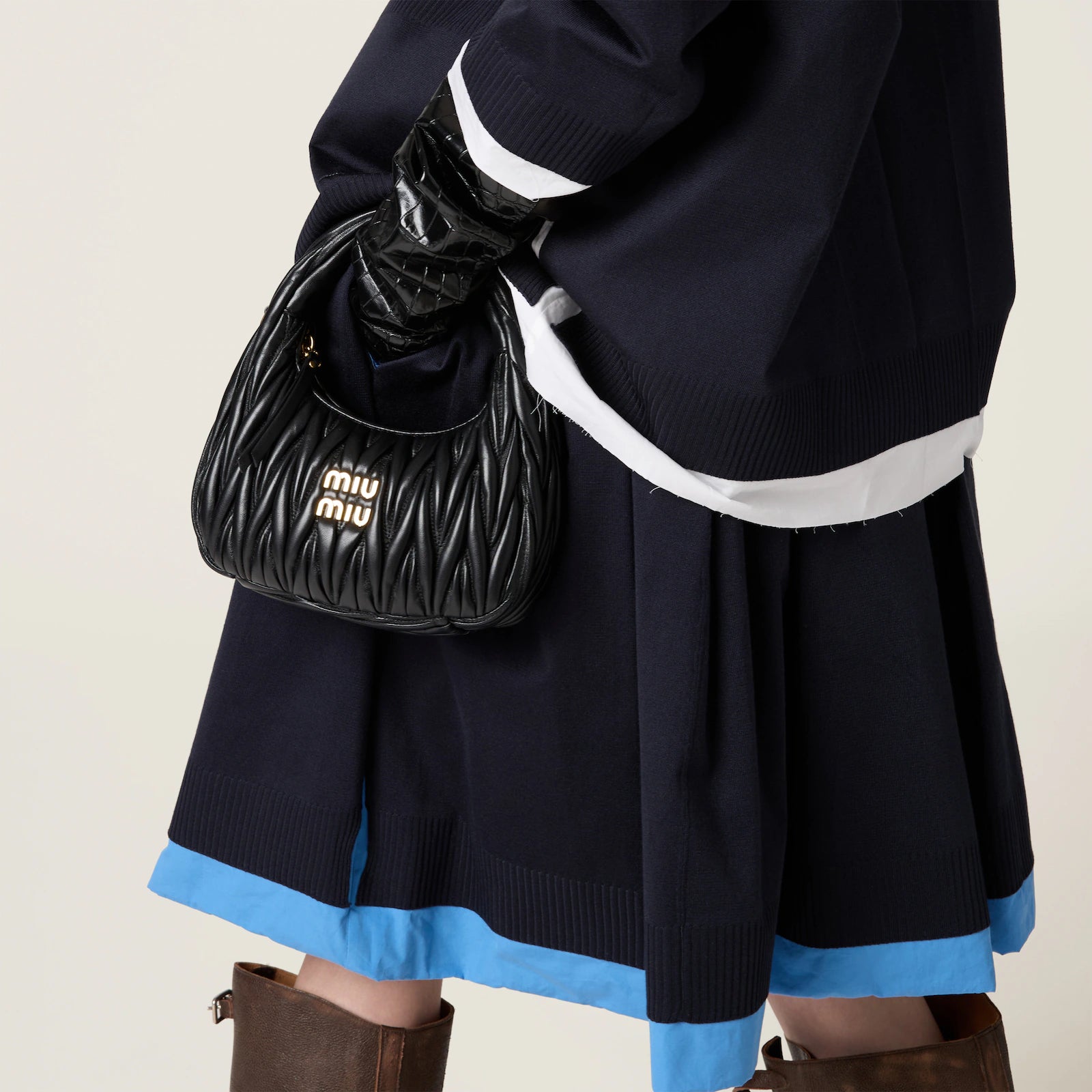 MIÛ MIÜ Sac hobo Wander nappa matelassé