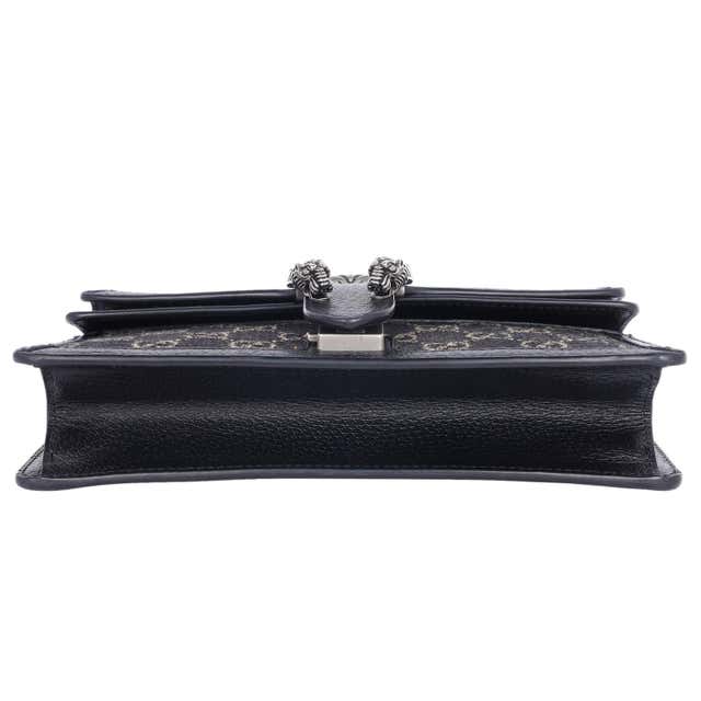 GG Jacquard Black Denim GG Monogram Sac à bandoulière Dionysus de veau texturé
