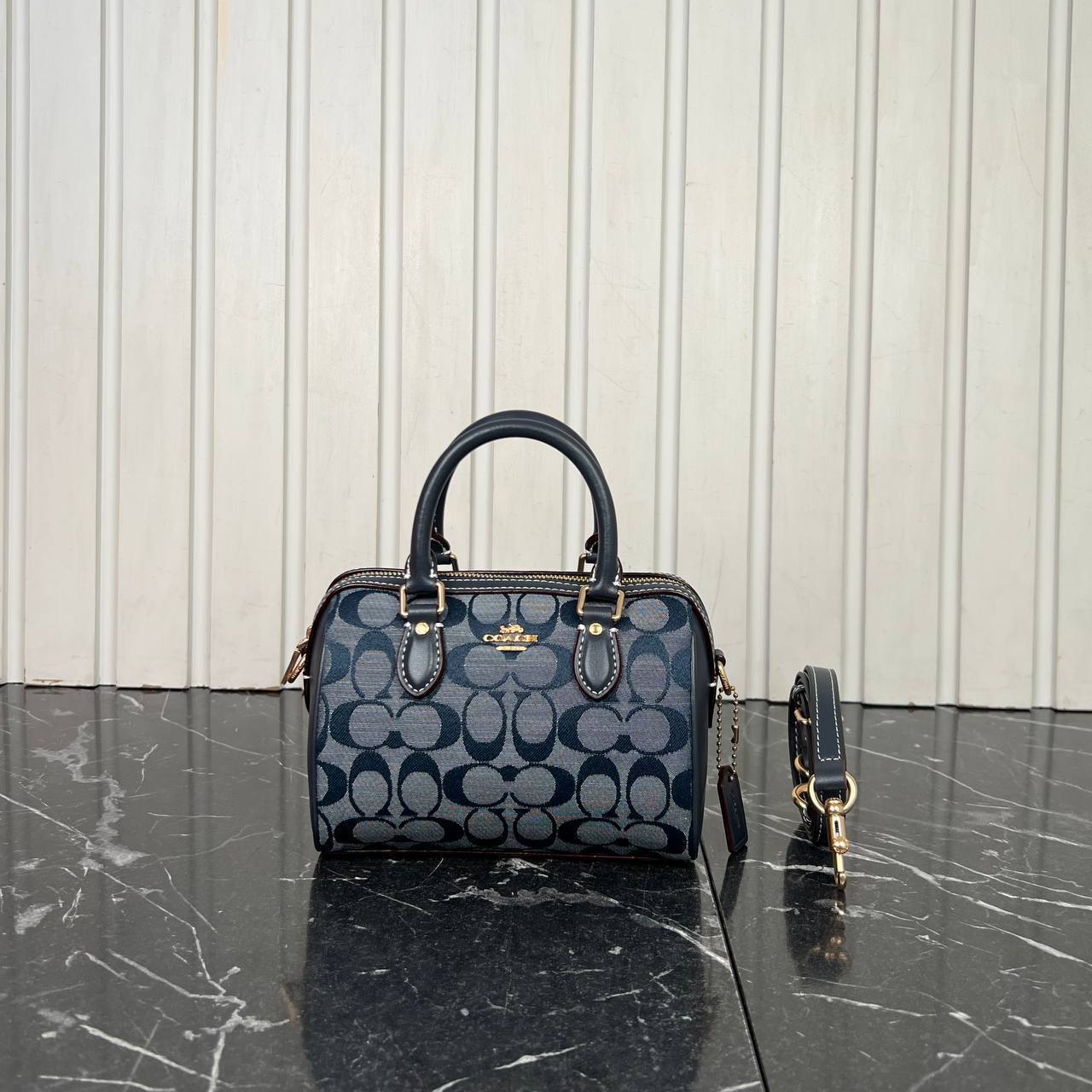 Co@ch Mini Rowan Crossbody In Signature Chambray