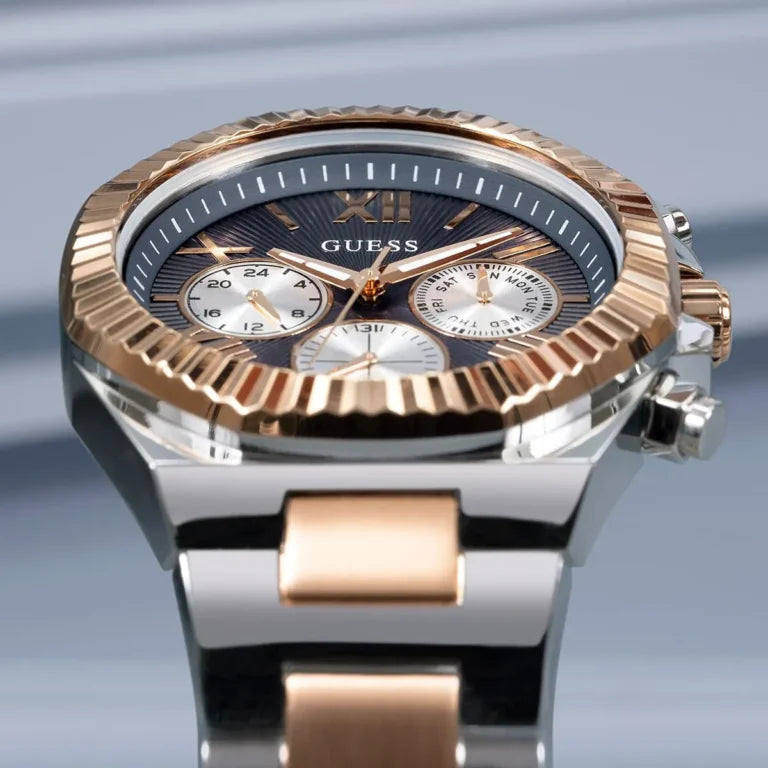 Guess Montre multifonctionnelle bicolore et marine