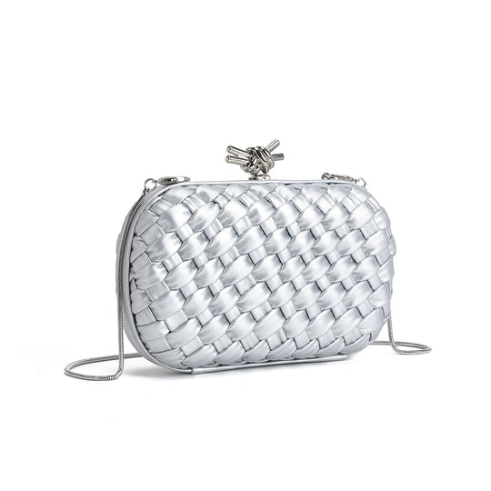Bottega Veneta Pochette tressée Tinsley – Argent