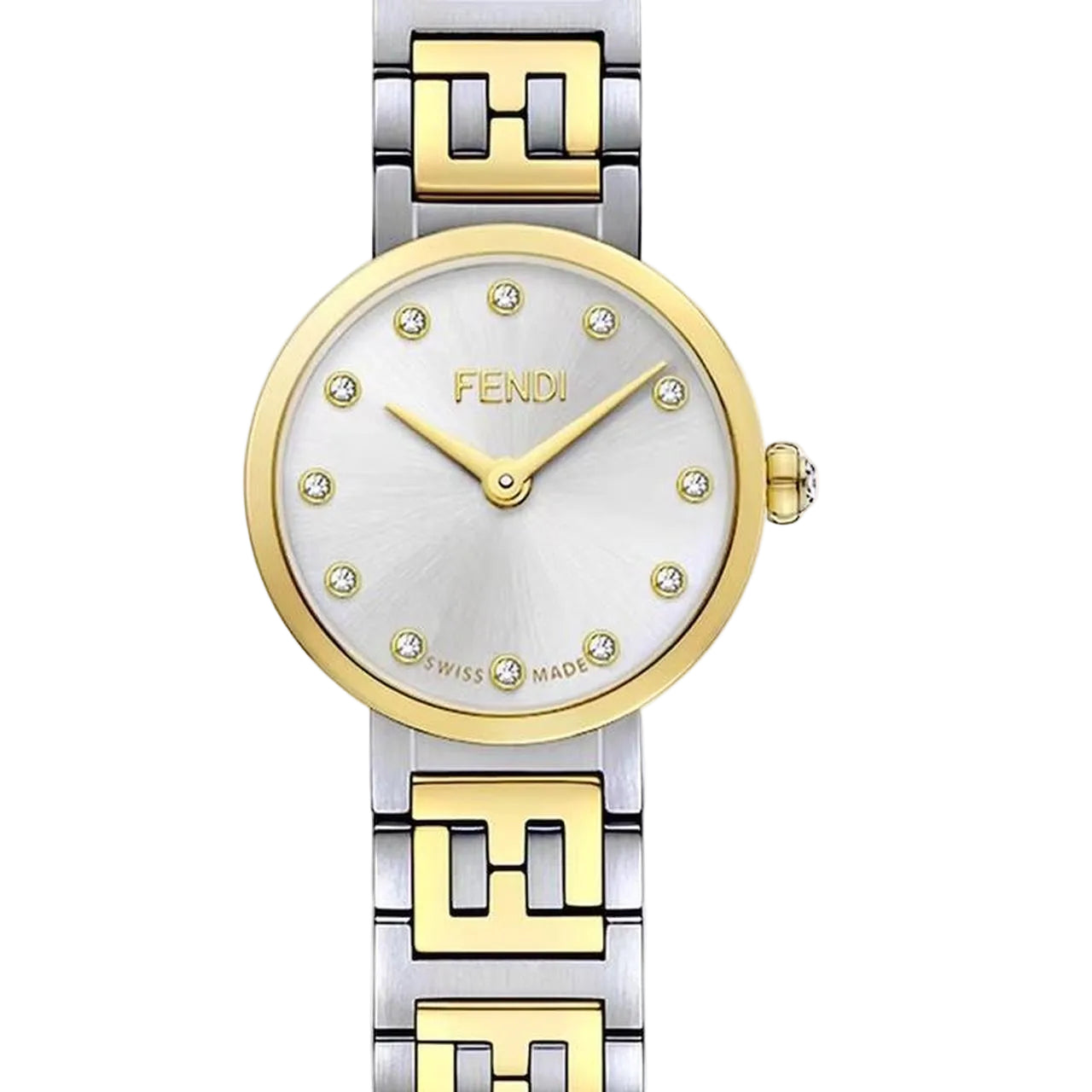 Montre Fendi pour femme argentée et dorée
