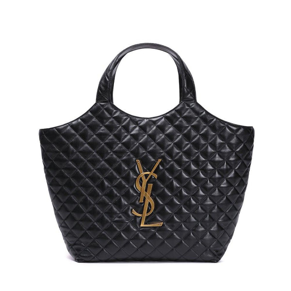 YSL iCare Quilted Tote Bag Black