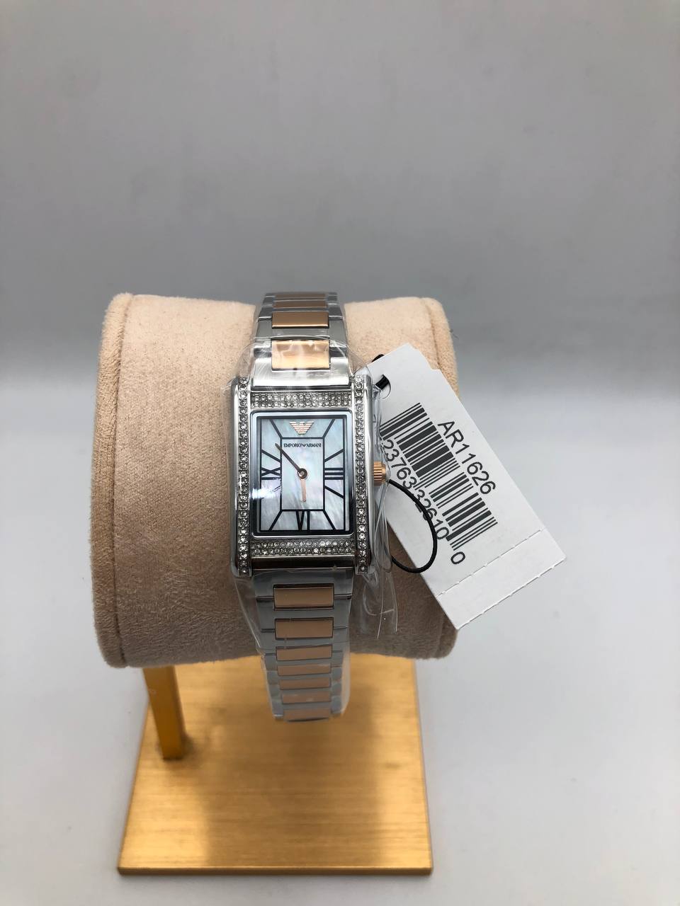 Emporio Armani 32mm Stainless Steel and Rose Gold Tone Crystal Ladies Watch