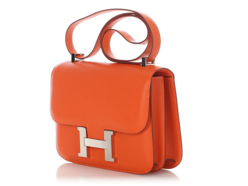 Hermès Constance 23 Epsom orange, garniture en palladium, 2011