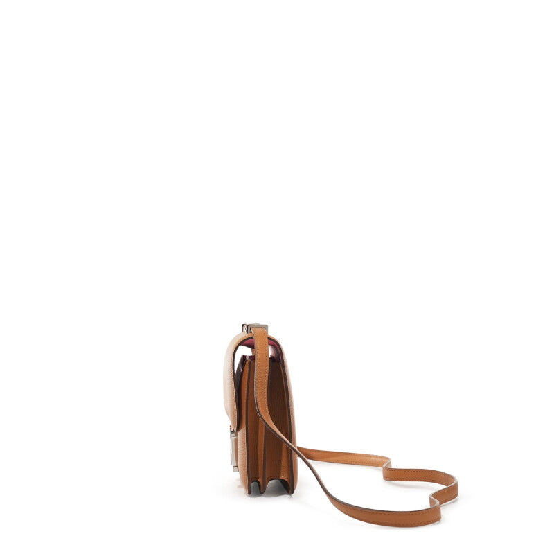 Hermès Mini Constance 18 Evercolor (coloris Caramel), garniture en palladium, 2021