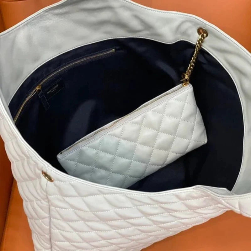 YSL iCare Quilted Tote Bag White