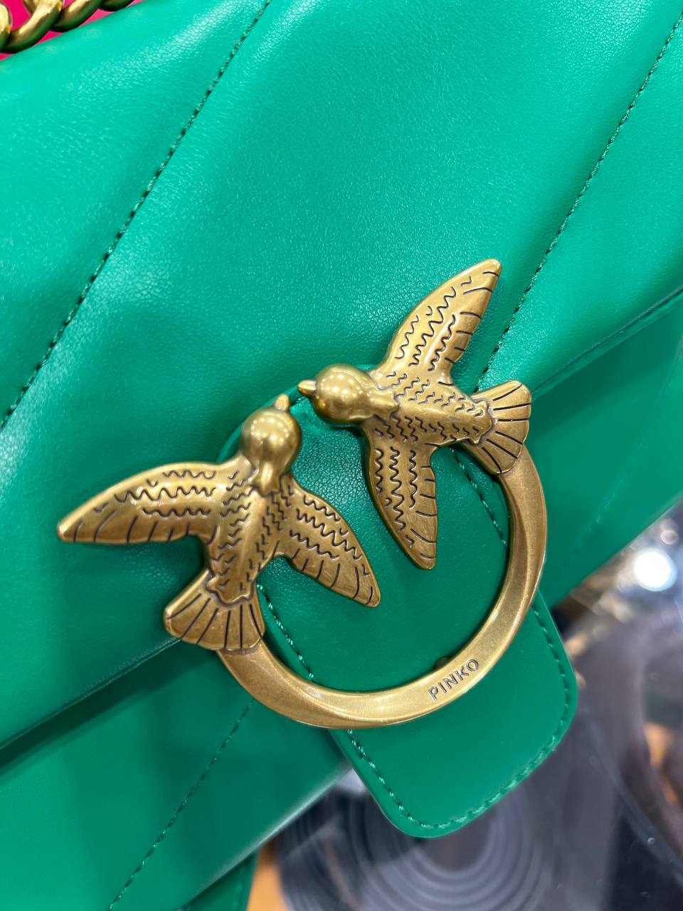 Pïnkô Classic Love Puff Shoulder Bag - Green | Editorialist