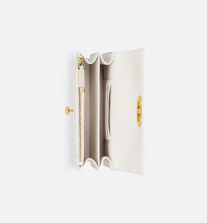 Diôr Mini sac Miss Caro d'agneau Macrocannage couleur latte