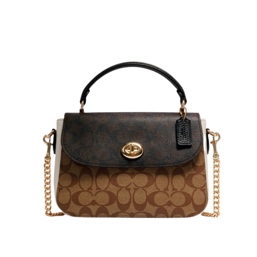 Sac à main Co@ch Marlie à poignée supérieure en toile à motif signature.