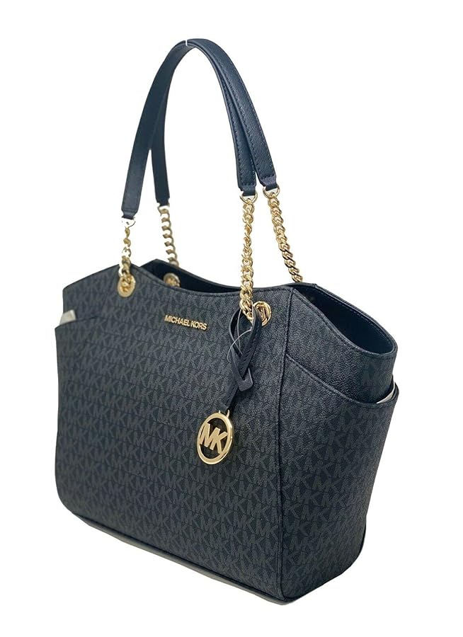 Mich@el Kors Sac à bandoulière Jet Set Travel grand format pour femme (grand, noir siglé/doré)