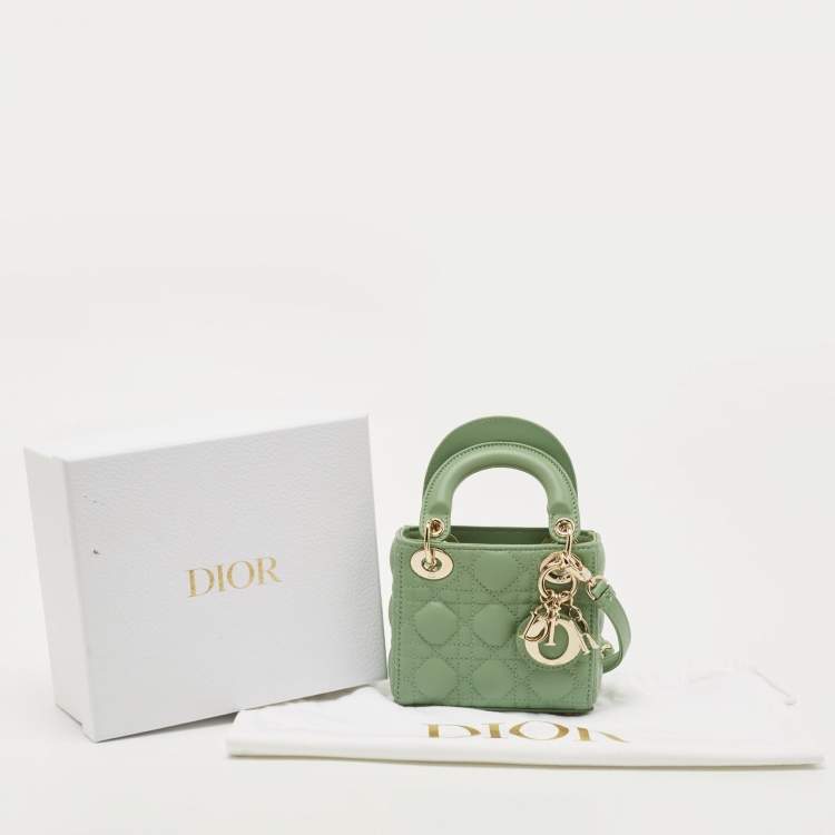 Di*r Green Cannage Micro Lady Dior Bag