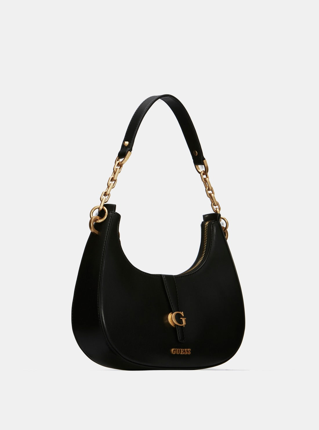 Sac porté épaule noir Kuba avec fermeture zippée sur le dessus