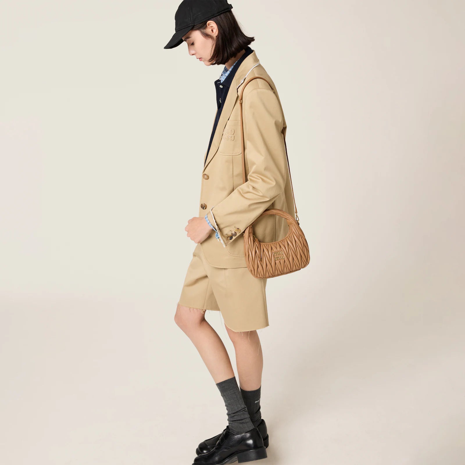 MIÛ MIÜ Sac hobo Wander nappa matelassé