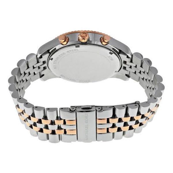 Mich@el Kors Lexington Montre à cadran bleu et bracelet en acier bicolore pour homme - MK8412