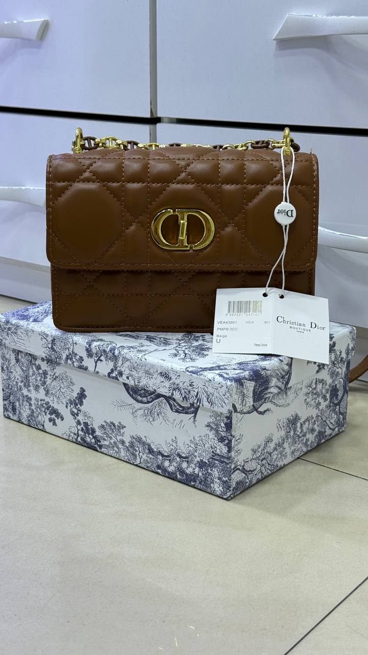 Miss Diôr Caro Borsa A Spalla Pelle Marrone
