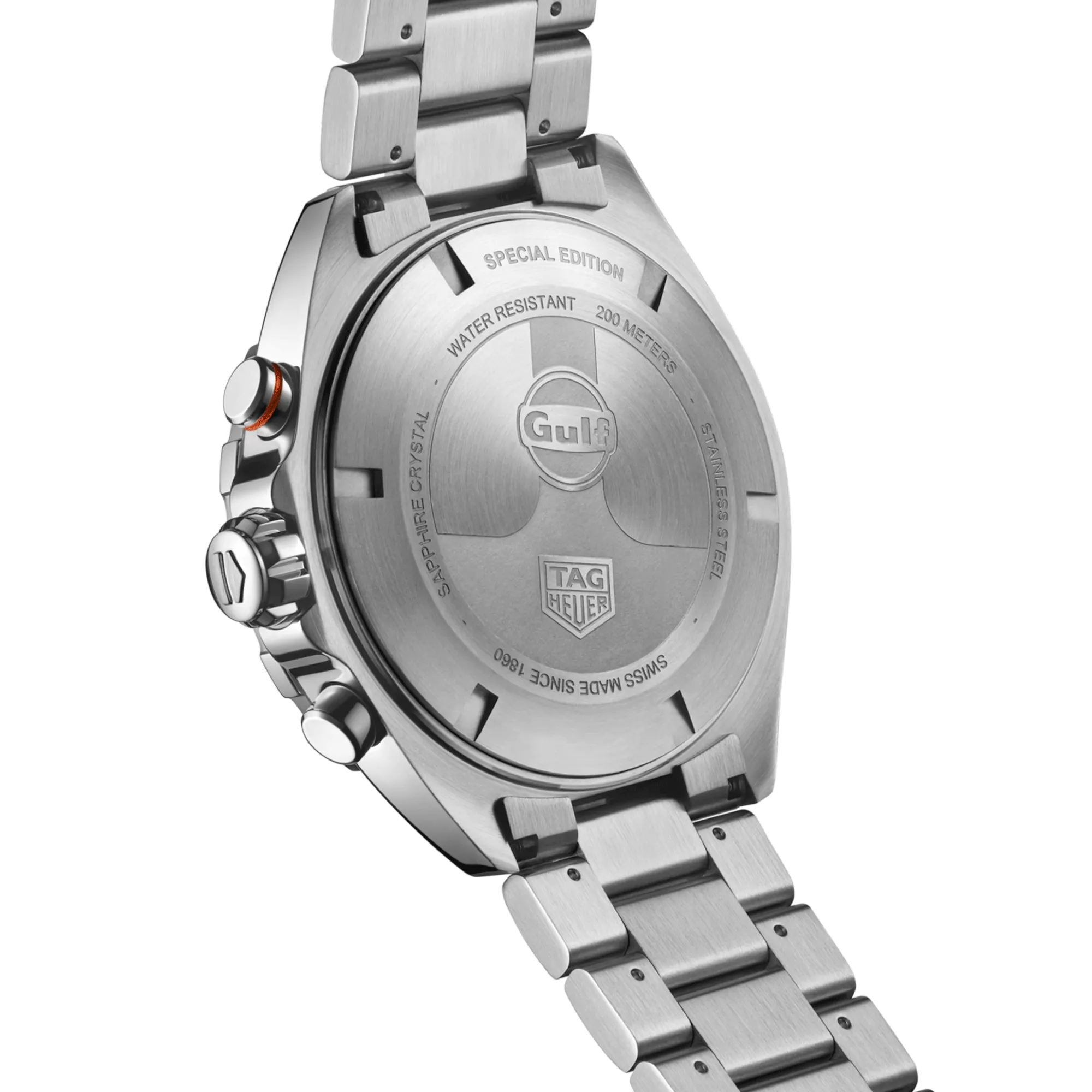 Montre TAG Heuer Formula 1 x Gulf Chronographe quartz cadran bleu bracelet acier 43 mm