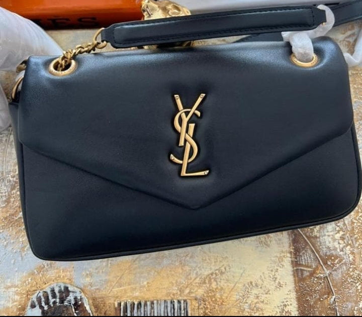 YSL CALYPSO PETIT D'AGNEAU PLONGÉ NOIR En cuir