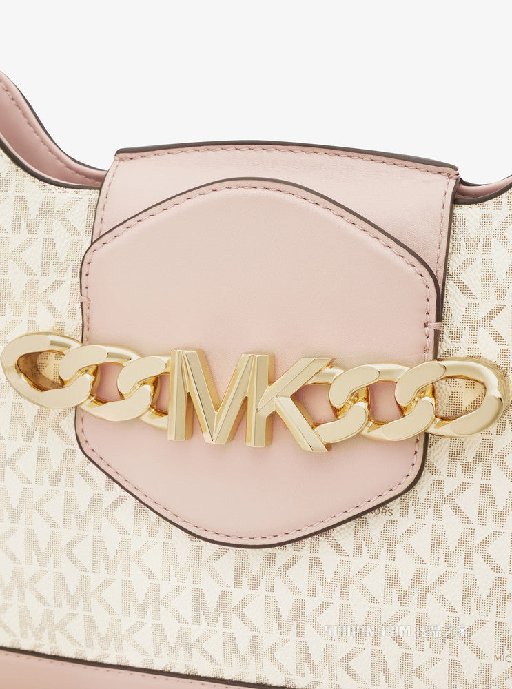 MK Petit sac à bandoulière avec logo signature Hally, Rose/gland.
