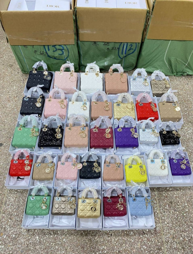 Di*r Green Cannage Micro Lady Dior Bag