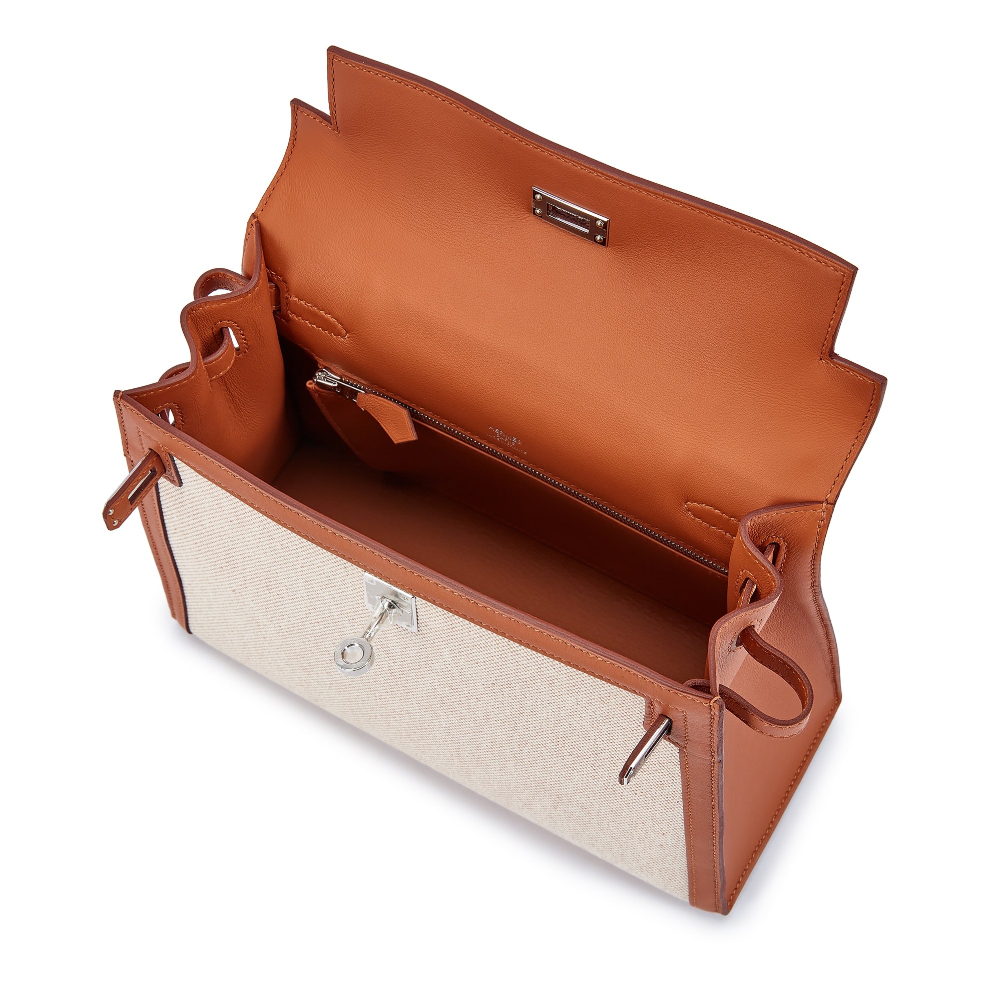 HRMS Gold Swift and Ecru Toile Quadrille Kelly 25 Sellier Palladium Hardware, 2024