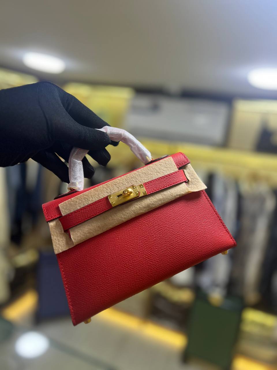 Hermès Mini Kelly 20 II Rouge De Coeur Veau Epsom