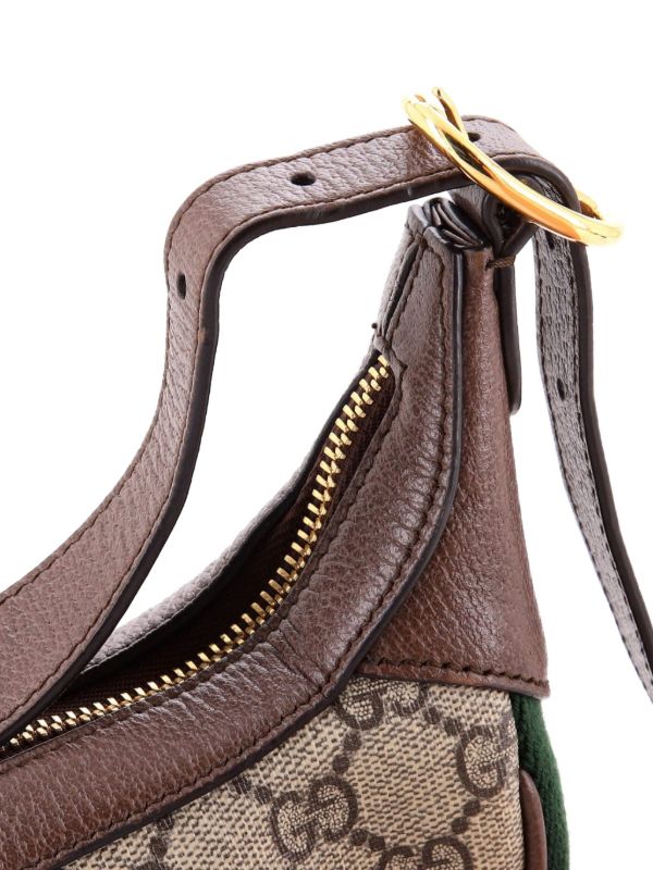 GG Sac Ophidia demi-lune en toile enduite GG, mini sac hobo