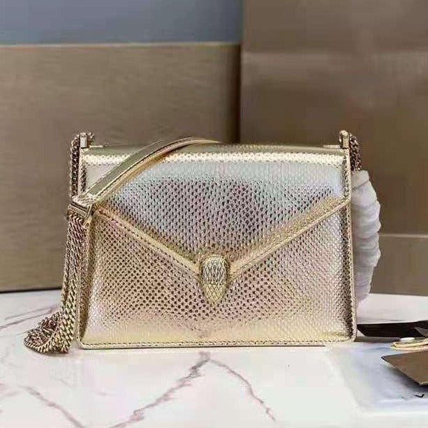 Bvlg@ri Sac bandoulière Serpenti exotique