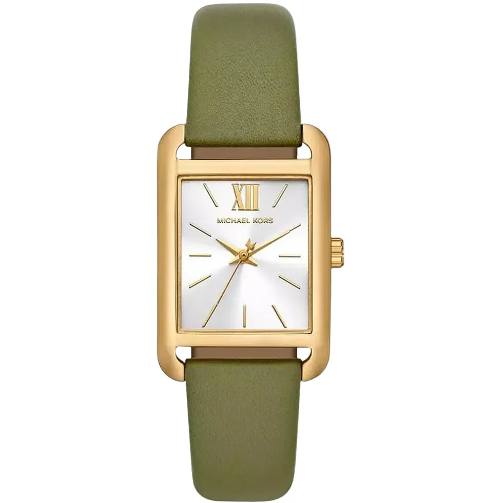 Montre Michael Kors Monroe à trois aiguilles et bracelet en cuir vert